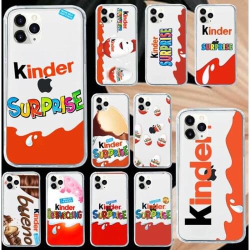 New Trolly egg KINDER JOY Surprise Phone Case Transparent soft For iphone 5 5s 5c se 6 6s 7 8 11 12 plus mini x xs xr pro max