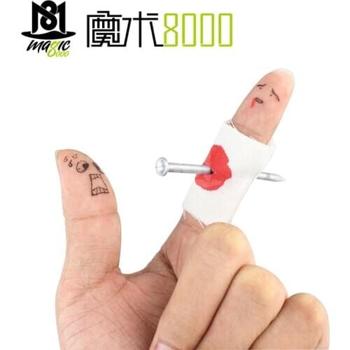 Finger Piercing Prank Steel Nail Piercing Finger Magic Funny Scary Tricky Street Stage Party Show Magic Toy Adult Children