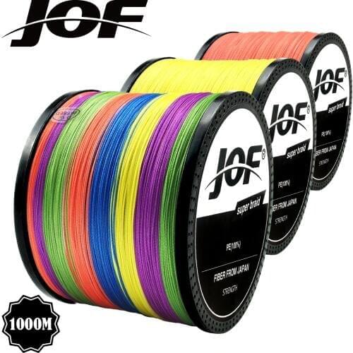 JOF PE Braided Fishing Line 1000M 500M 300M 100M 8 Strands Multifilament Fishing Line Carp Fishing Wire 22-88LB