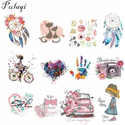 Pulaqi Spring Colorful Life Patch Heat Transfer For T-Shirts Heat Transfers Patch Thermal Paste For Kids Clothing Stickers E