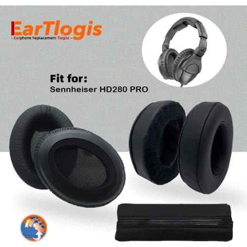 EarTlogis Replacement Parts for Sennheiser HD280 PRO HD-280 Headset EarPads Bumper Earmuff Cover Cushion Cups pillow Headband