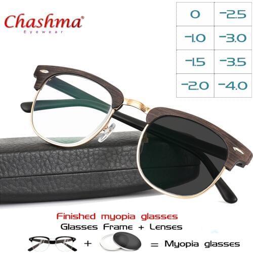 Myopia Sunglasses Photochromic Finished Men Women Myopia Eyeglasses Frame with color lens Sun glasses Myopia Eyewear -1.0 -1.5