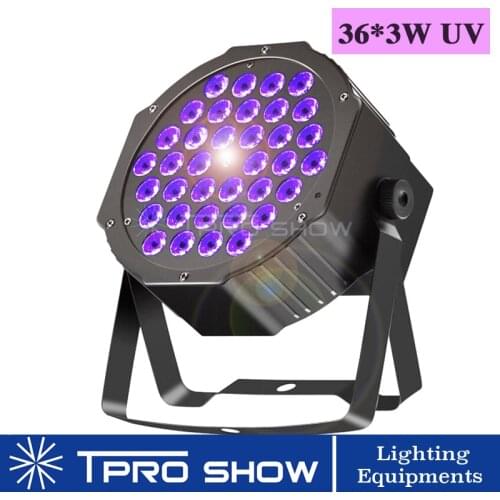 UV LED Light DJ Sound Party Lights DMX Disco Light 36x3w Led Blacklight Lamp Strobe Dimming Stage Lighting Effect For Home Club