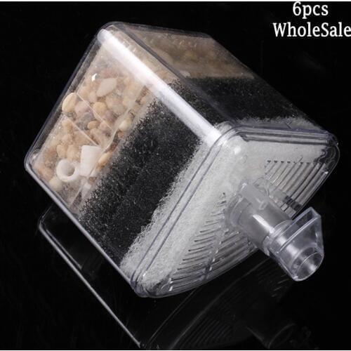 6 pcs Aquarium Biochemical Corner Filter Fish Tank Air Driven Bio Corner Sponge Filter Fry Shrimp Accessories