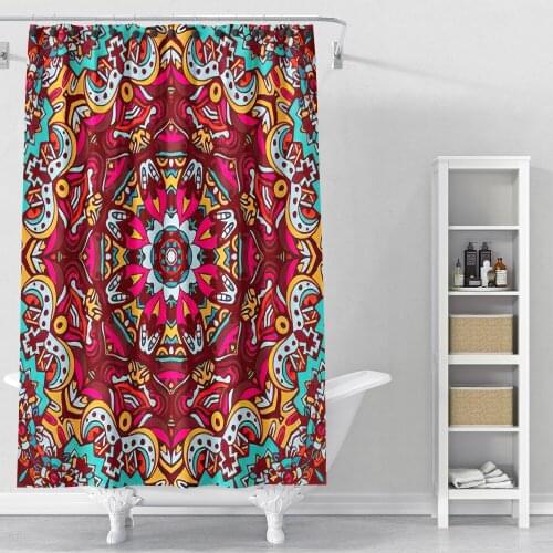 Custom Home Decoration 3D Print Mandala Pattern Eastern Europe Bohemian Style Bathroom Toilet Waterproof Shower Curtains