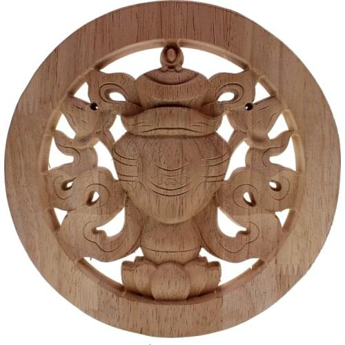 VZLX Floral Wood Carved Decal Corner Appliques Frame Wall Doors Furniture Woodcarving Wedding Decoration Vintage Home Decor DIY