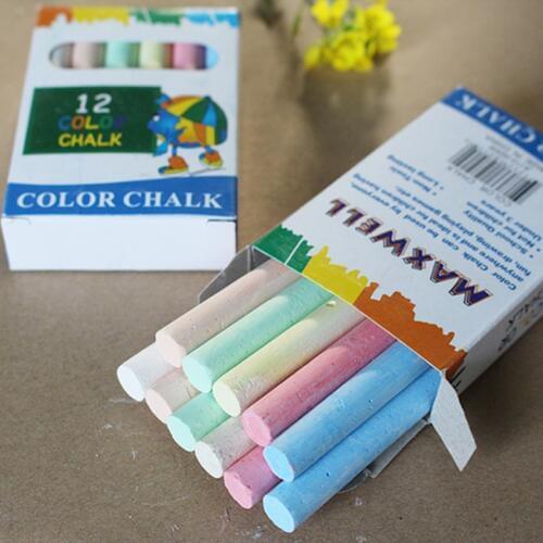 12PCS/Set Nontoxic Chalk 6-Color Washable Art Play for Kid and Adult, Paint on School Classroom Chalkboard, Kitchen, Blackboard