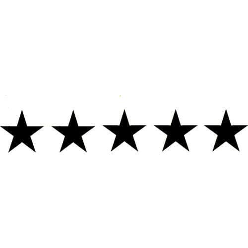 16.9cm*2.8cm 5 Star Funny Fashion Vinyl Decal Car-styling Car Window Sticker Black/Silver S6-3653
