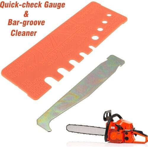 2Pcs/Set General Chainsaw Chain Tool Bar Groove Cleaner & Quick-check Gauge