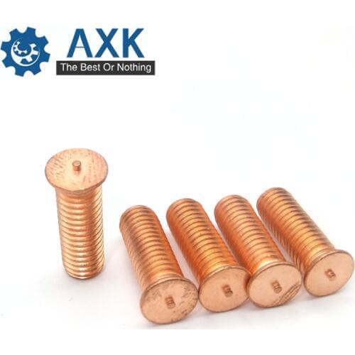 200/100Pcs M3 M4 M5 Carbon Steel Copper Plated Welding Screws ISO13918 DIN32501 Spot Welding Studs Welding Screw