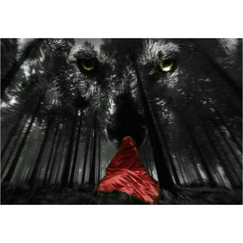 5d diamond painting wolf tree night landscape full square / round animal stickers diamond embroidery diamond mosaic diamond art