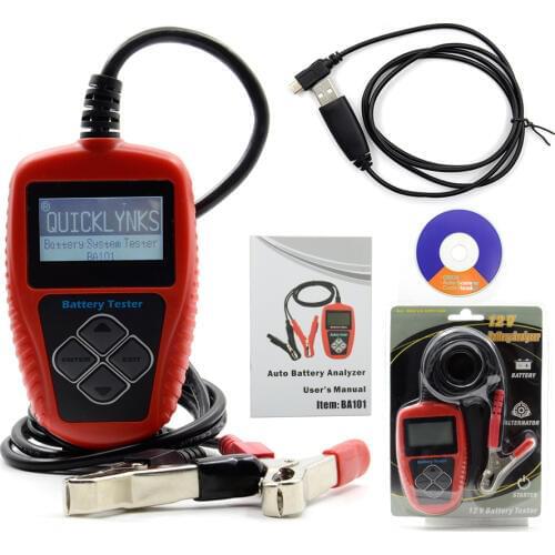 A+ quality QUICKLYNKS BA101 Automotive 12V Vehicle Battery Tester Scanner Battery Analyzer (100~2000 CCA) JIS, EN, DIN, SAE