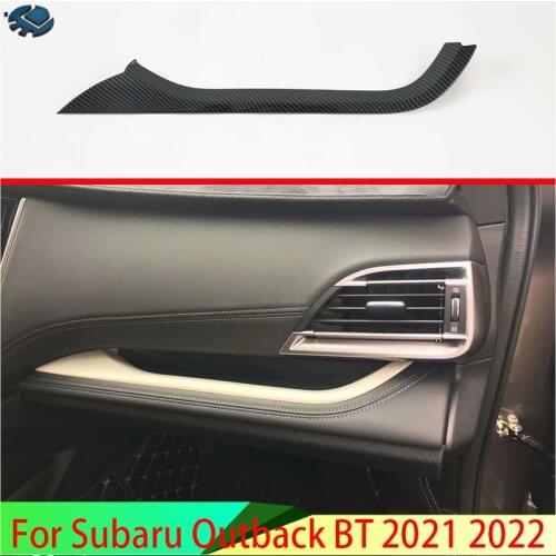 For Subaru Outback BT 2021 2022 Car Accessories Carbon Fiber Style Front seat storage box decorated with trim