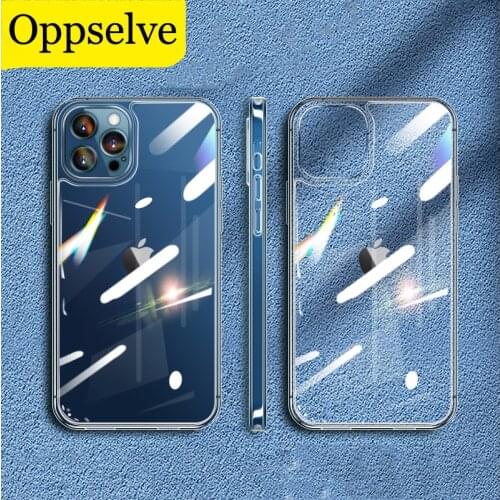 Oppselve Tempered Glass Case For iPhone 12 Mini 11 Pro Max XR XS SE Transparent Protective Glass Cases For iPhone 8 7 6 6S Plus