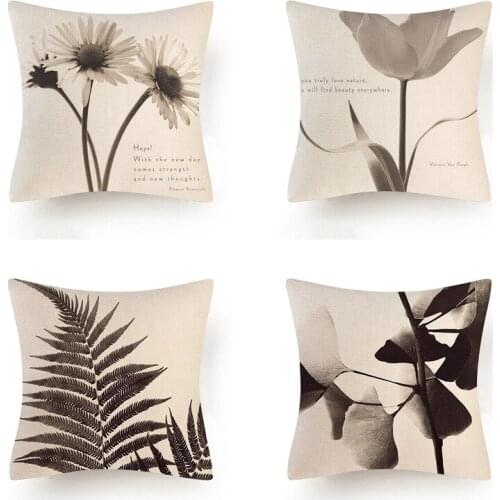 Ink Painting Flowers Cushion Cover Throw Pillow Case for Home Chair Sofa Decoration Square Pillowcases