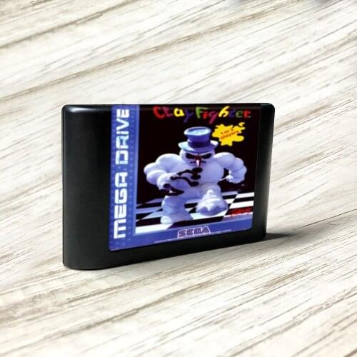 ClayFighter - EUR Label Flashkit MD Electroless Gold PCB Card forSega Genesis Megadrive Video Game Console