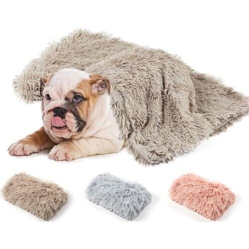 Long Plush Pet Blankets Dog Cat Bed Mats Deep Sleeping Soft Thin Covers For All Season Bed Use Blankets Cat Mattress