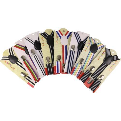 HUOBAO Elastic Striped Kids Suspenders For Baby Boy Girl Children Clothing Accessories Suspenders
