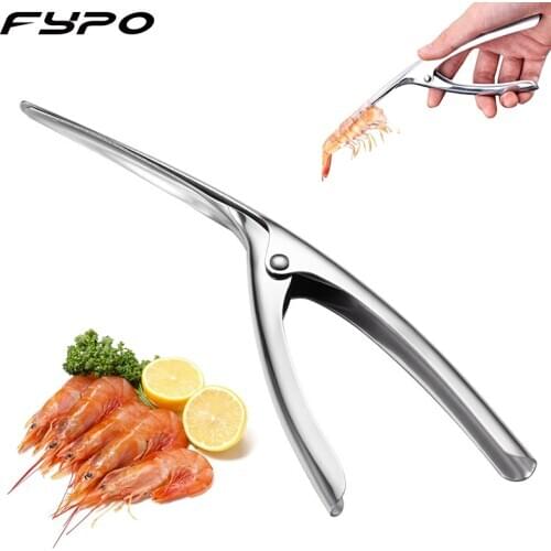 Fypo 304 stainless steel shrimp peeler fast shrimp prawn peeling Plier crayfish Shrimp Deveiner Kitchen gadget Sea Foods Tools