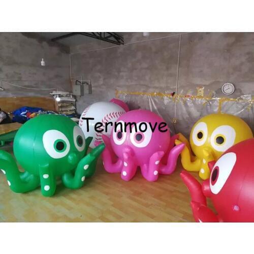 Giant flying advertising balloon Hanging on roof Promotion colorful Inflatable helium squid octopus balloon for decoration