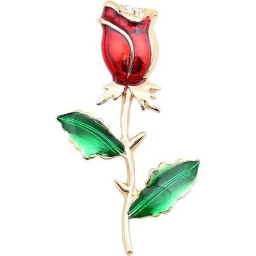 And American new classic drop glaze exquisite temperament rose style fashionable diamond inlaid Brooch accessories