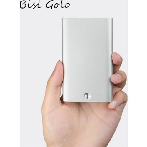 Bisi Goro 2020 Business Credit Card Holder Card Stainless Steel Fashion Card Wallet Metal Silver Box Purse for Men and Women