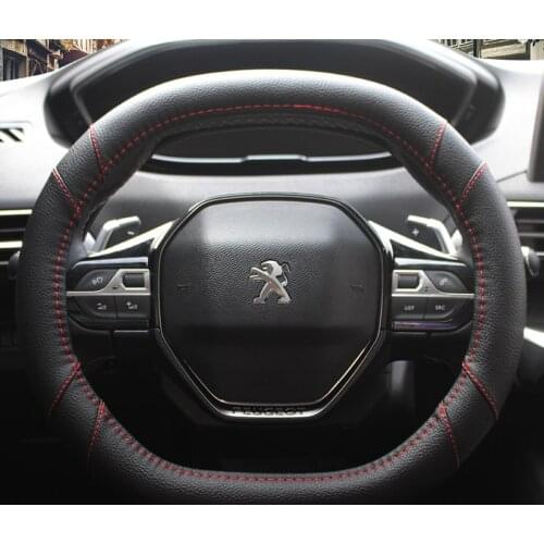 KKYSYELVA Cubierta del volante del coche para Peugeot 4008 5008 nueva 508 de rueda de Auto cubre interior Accesorios