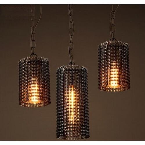 Retro Loft Style Creative Metal Chain Edison Pendant Light Fixtures Vintage Industrial Lighting For Dining Room Hanging Lamp