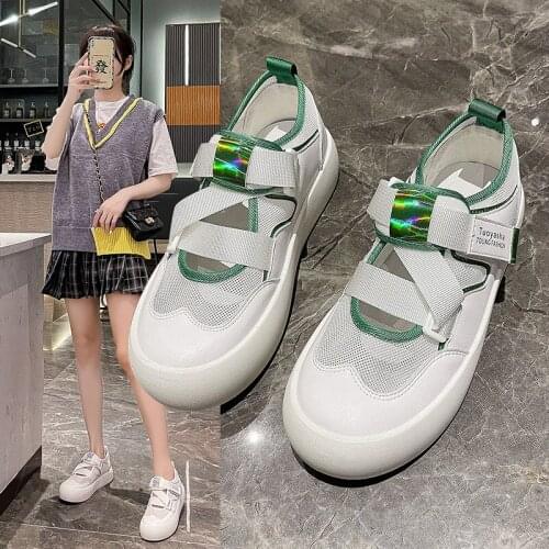 Breathable sneakers womens spring summer 2021 new casual candy color matching shallow mouth mesh old shoes flat women loafers