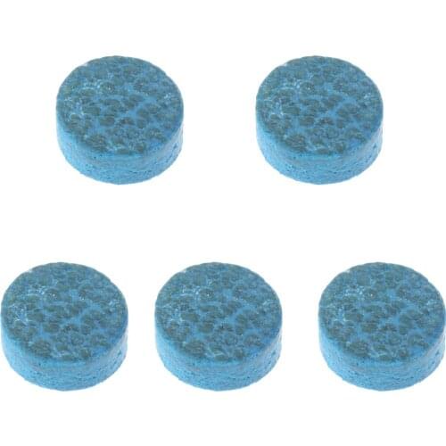 MagiDeal 5 Pieces 10mm Blue Diamond Leather Glue-on Snooker Pool Billiard Cue Tips Funny Indoor Game Snooker Billiard Accesso