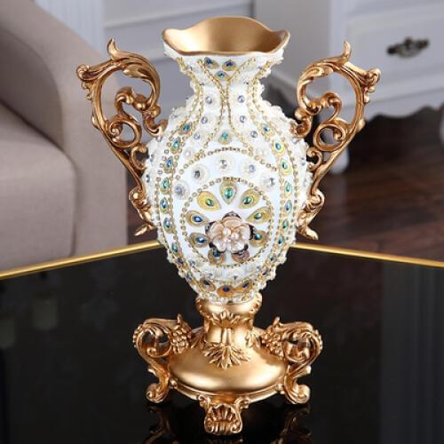 Desktop vase European-style creative vase living room Decorative ornaments for TV cabinets Luxury Retro