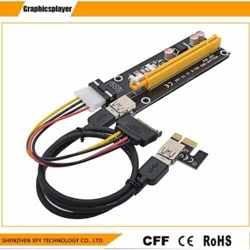 Wholesale USB 3.0 PCI-E Express 1X 4x 8x 16x Extender Riser Adapter Card SATA 15pin Male to 4pin Power Cable 1pcs