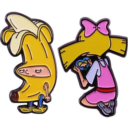 P5164 Dongmanli Funny Banana Hard Enamel Pins Badge Backpack Collar Lapel Women Men Animal Jewelry