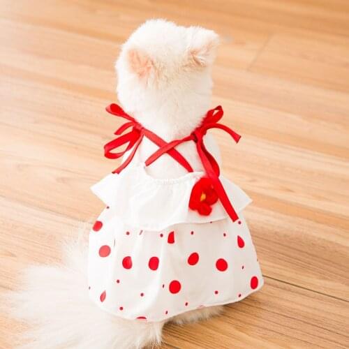 Dog dress cute vest skirt cat sling princess dress breathable small dog pet clothes in spring and summer dog skirts