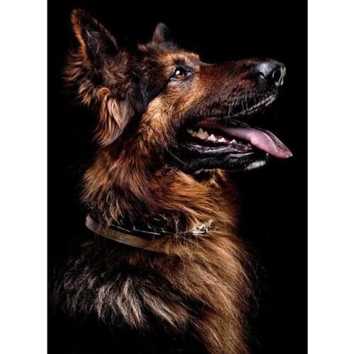 German Shepherd Diy Diamond Painting Dog 5D Embroidery Full Square Round Mosaic Picture Of Rhinestone Animal Wall StickerZP-4144