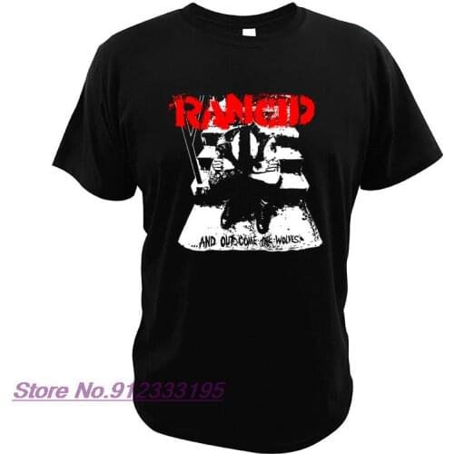 Rancid T Shirt Album And Out Come the Wolves Tshirt American Punk Rock Band Crew Neck Soft Basic 100% Cotton Camiseta