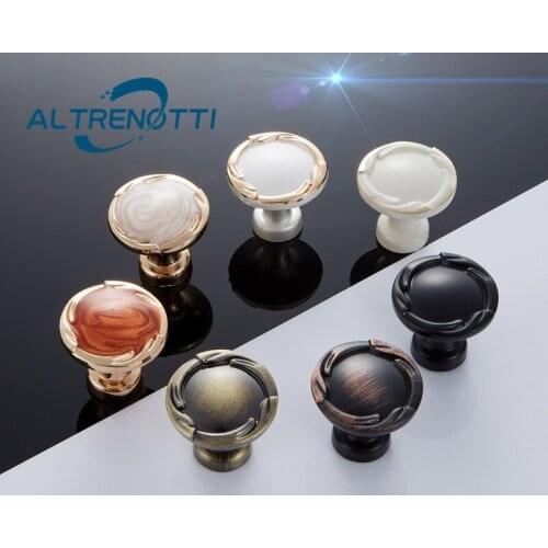 Cabinet Drawer Handle Round Furniture Knob Amber Black White Zinc For Kitchen Cupboard Wardrobe Room Vintage Door Pull Hardware