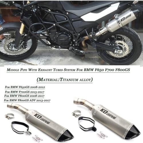 For BMW F800GS F650GS F700GS Motorcycle Middle Link Pipe Exhaust Muffler Pipe With Removable DB Killer Titanium alloy Set System