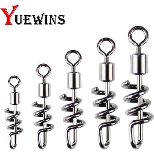 Yuewins 20pcs/lot Fishing Connector Pin Bearing Rolling swivel with screwed snap Pins Fishing Hook Tackle Accessories QA1131