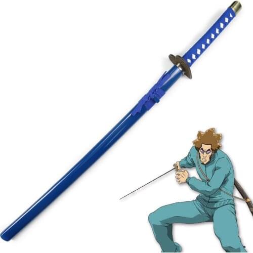 [Funny] 100cm Cosplay Anime Bleach weapon Aikawa Robu Katana wooden Sword model Costume party Anime show Japan samurai sword
