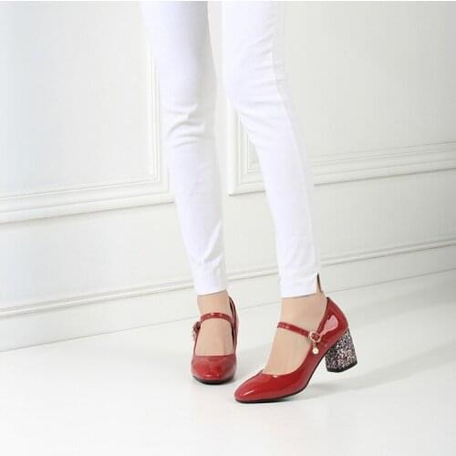 Spring Korean version shallow mouth womens single shoes tie waterproof platform square head thick heel performance party Brides