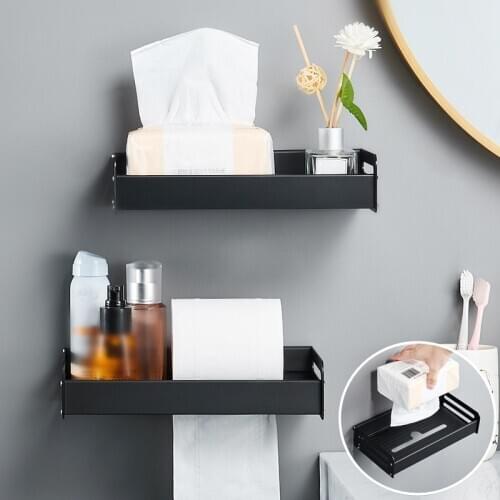 1Pc Creative Aluminum Wall-mounted Bathroom Toilet Roll Paper Rack Kitchen Tissue Storage Shelf Bathware Holder Home Supplies