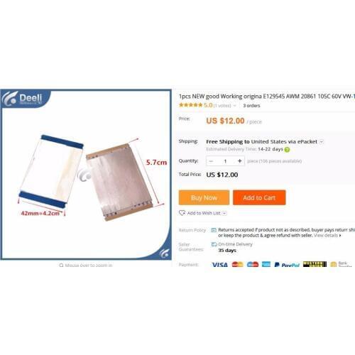 1pcs NEW good Working origina E129545 AWM 20861 105C 60V VW-1 80P 0.5