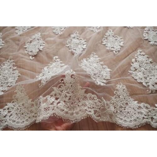 1 yard 2021 New Arrival Bridal Lace Fabric 130cm width Dress Fabric Mesh Lace Fabric Selling by yard
