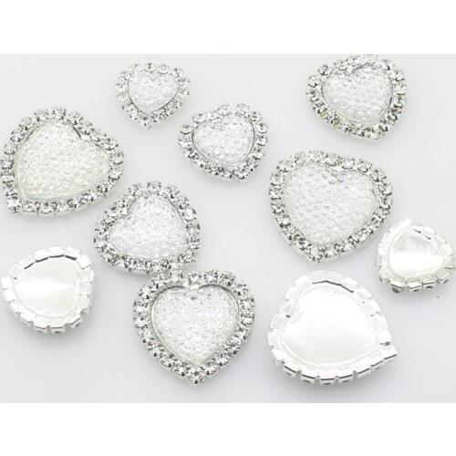 New Fashion 10PCS Heart Metal Shiny Buttons Handwork Sewing Decoration DIY Ribbon Wedding Dress Accessories Fitting