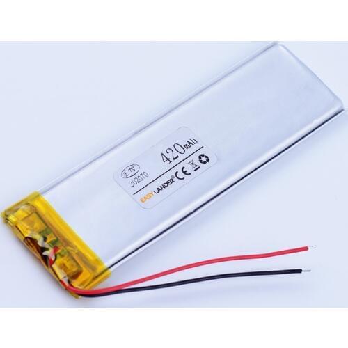 302070 3.7V 420mAh Rechargeable li Polymer Li-ion Battery For mp3 mp4 mp5 gps Bluetooth Speaker headset small Toys 032070 301969