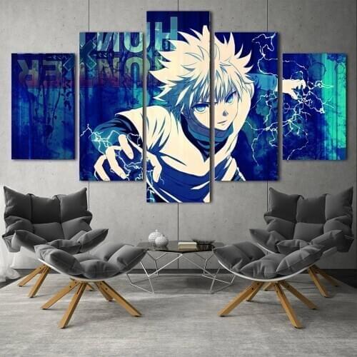 5pcs Japan Anime Hunter X Hunter Pictures Posters Wall Art Home Decor Modular Canvas HD Printed Paintings Living Room Decoration