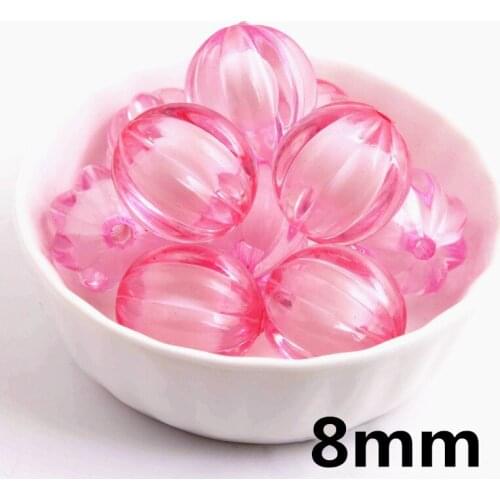50pcs 8mm Pumpkin Shape Bead Acrylic Beads DIY Jewelry Making Beads For Bracelet Necklace Clothes Accessories