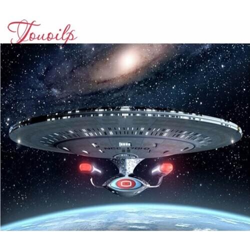 5D DIY full square Diamond Painting Cross Stitch Star Trek Spaceship Art stickers 3D diamond mosaic Embroidery