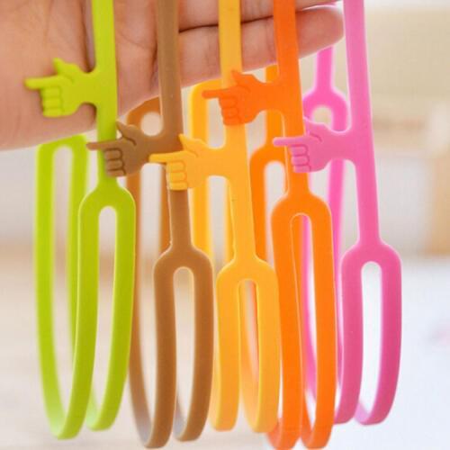 6 pcs/Lot Silicone finger print Handy bookmarks Book holder papelaria marcador de livro Stationary Office School supplies